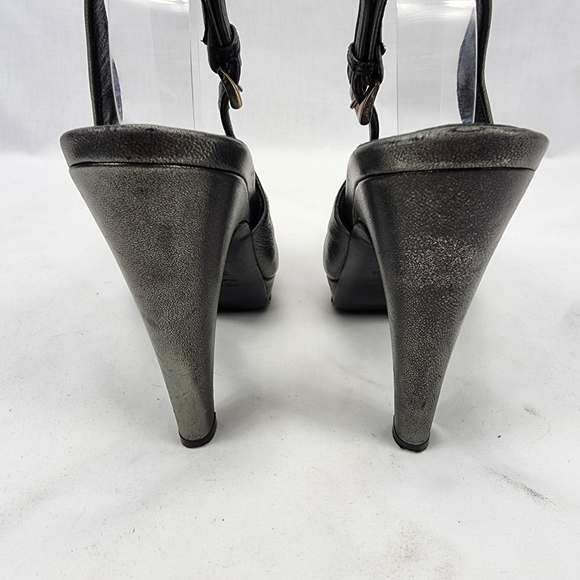 Prada Milano Close Toe Slingback Heel 37.5 US 7.5 Made in Italy  🇮🇹 - Picture 6 of 11
